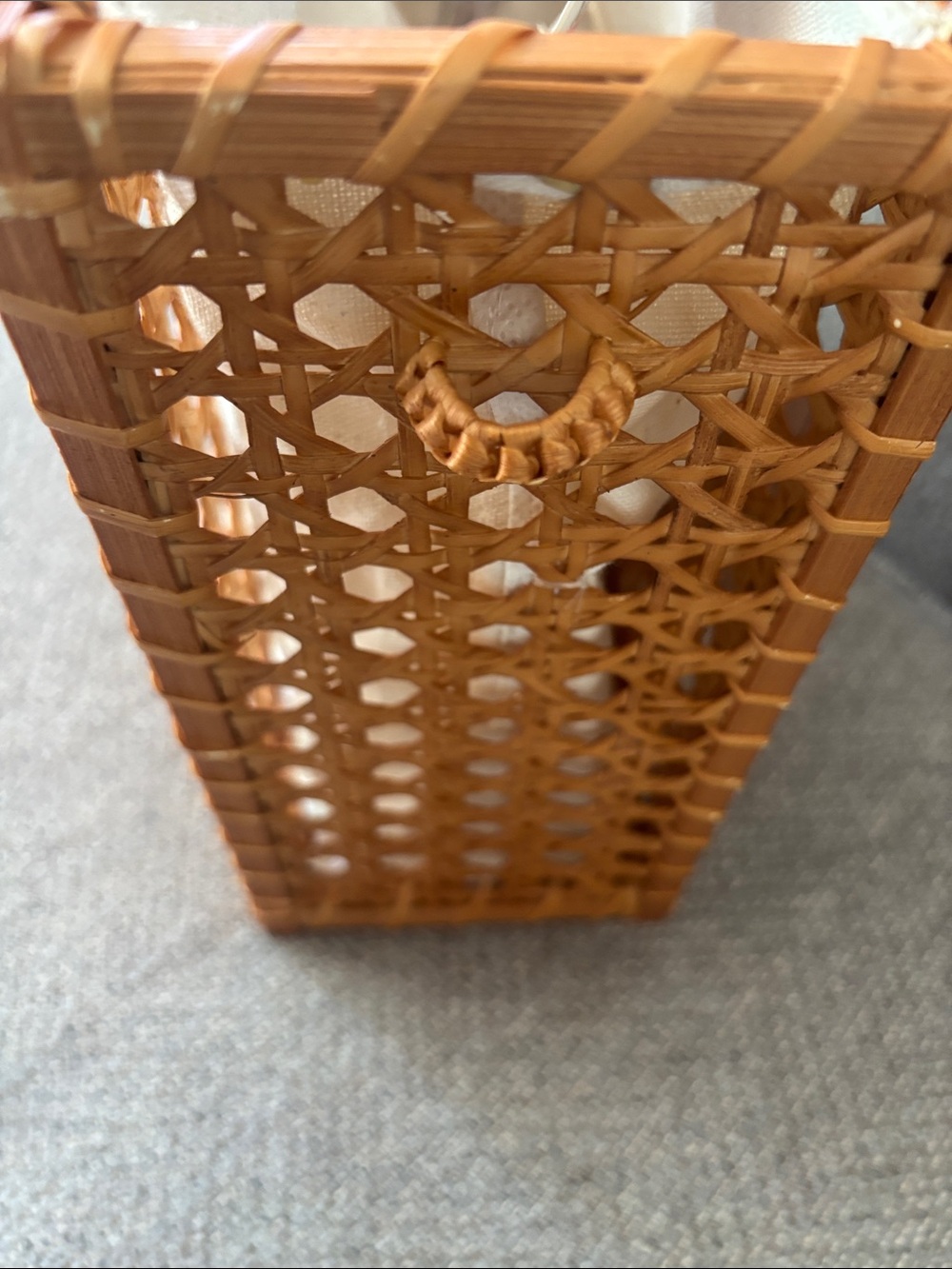 Rachel Ashwell Tan Woven Rattan Circle-Handle Tote - Picture 5 of 11